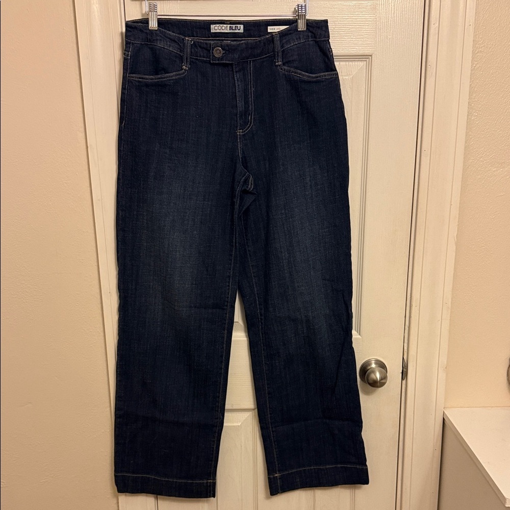 Code Bleu Dark Blue Wide Leg Jeans Size 8